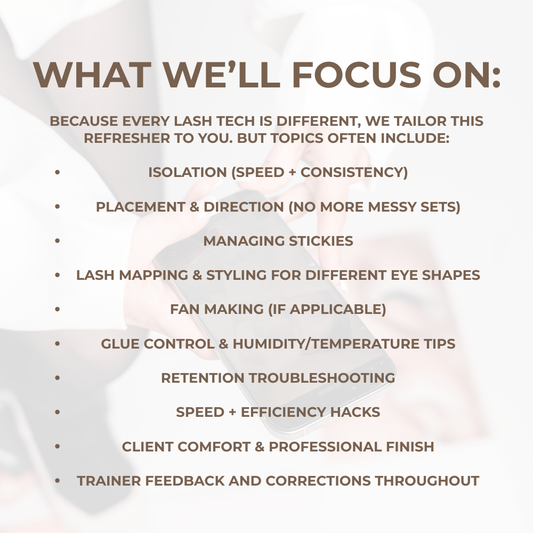 1-1 Lash Extension Refresher Course