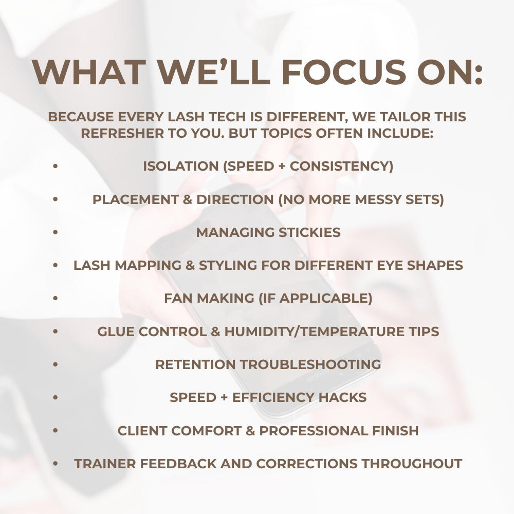 Combined Small Group Lash Extensions 2 Day Course